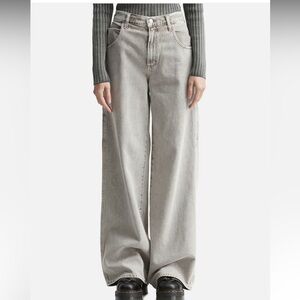 Agolde Light Gray Wide-Leg Magda Jeans